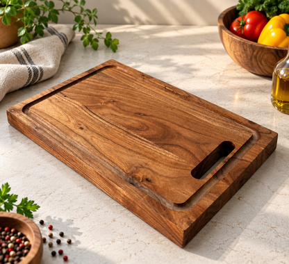 Premium Wooden Cutting & Chopping Board | Multipurpose Serving, Cheese & Bread Board